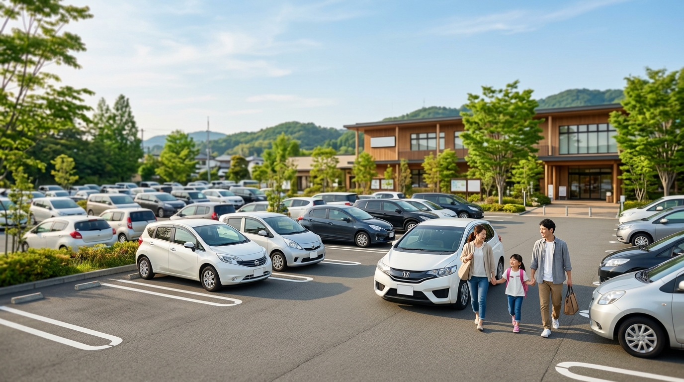 無料駐車場100台完備で安心