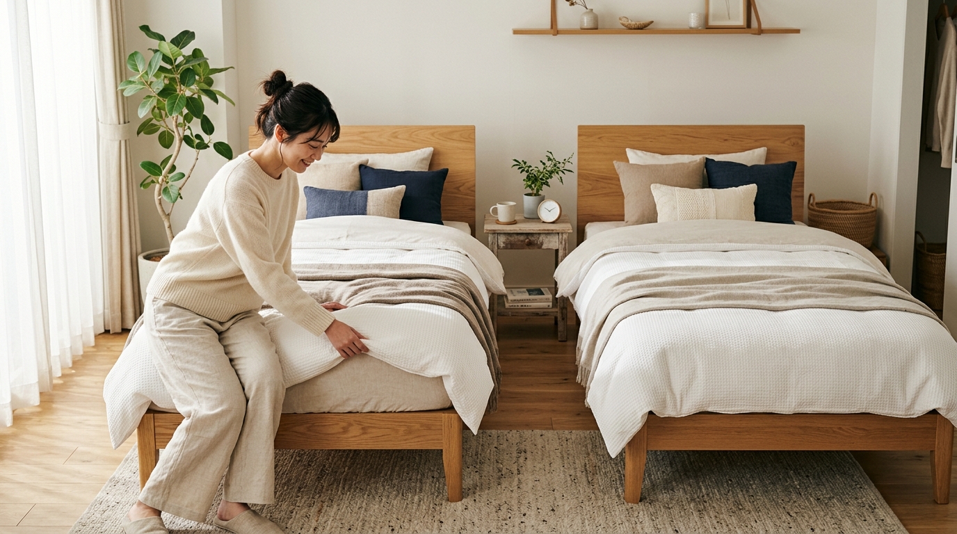 セミダブルベッド2台の詳細写真