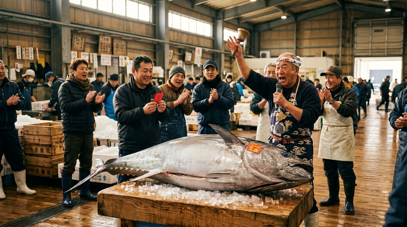 初競りでは過去最高70万円を記録