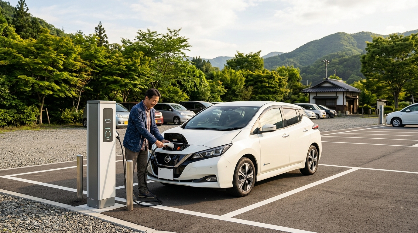 無料駐車場とEV充電器の設置状況