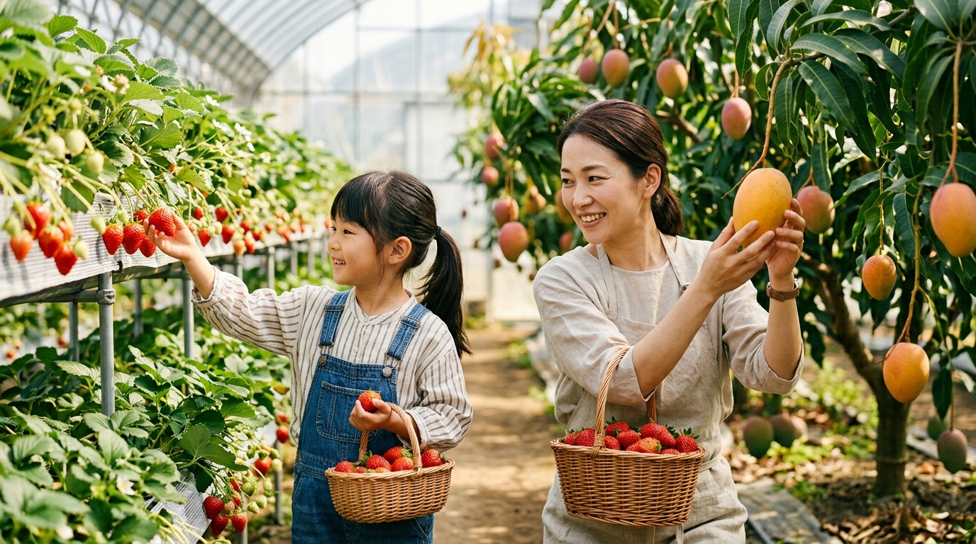 いちご狩りとマンゴー狩りの時期