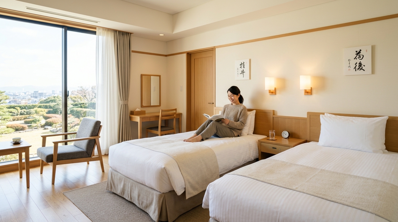 全室禁煙ツインルームの内装写真