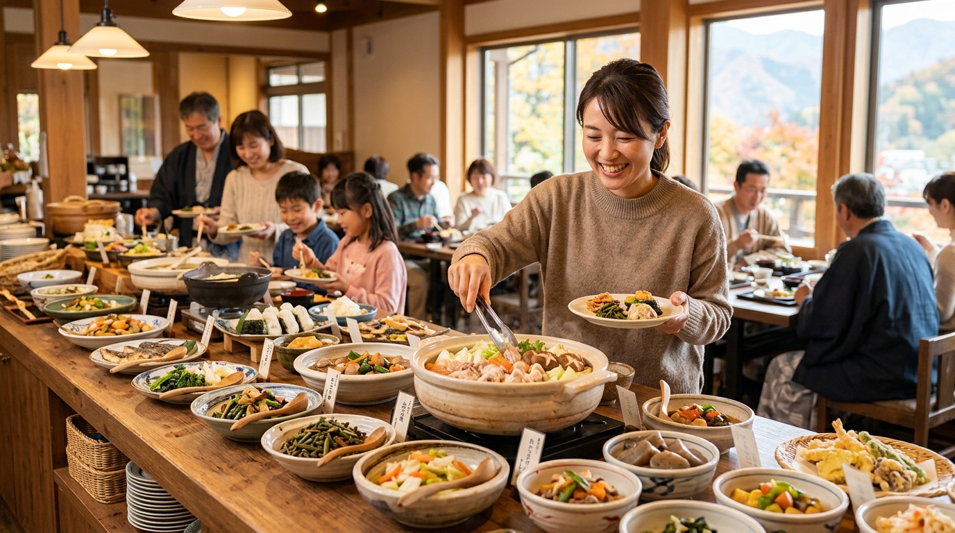 郷土料理が味わえるビュッフェが最高