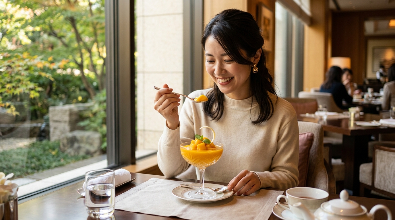 ホテル名物マンゴープリンは必食