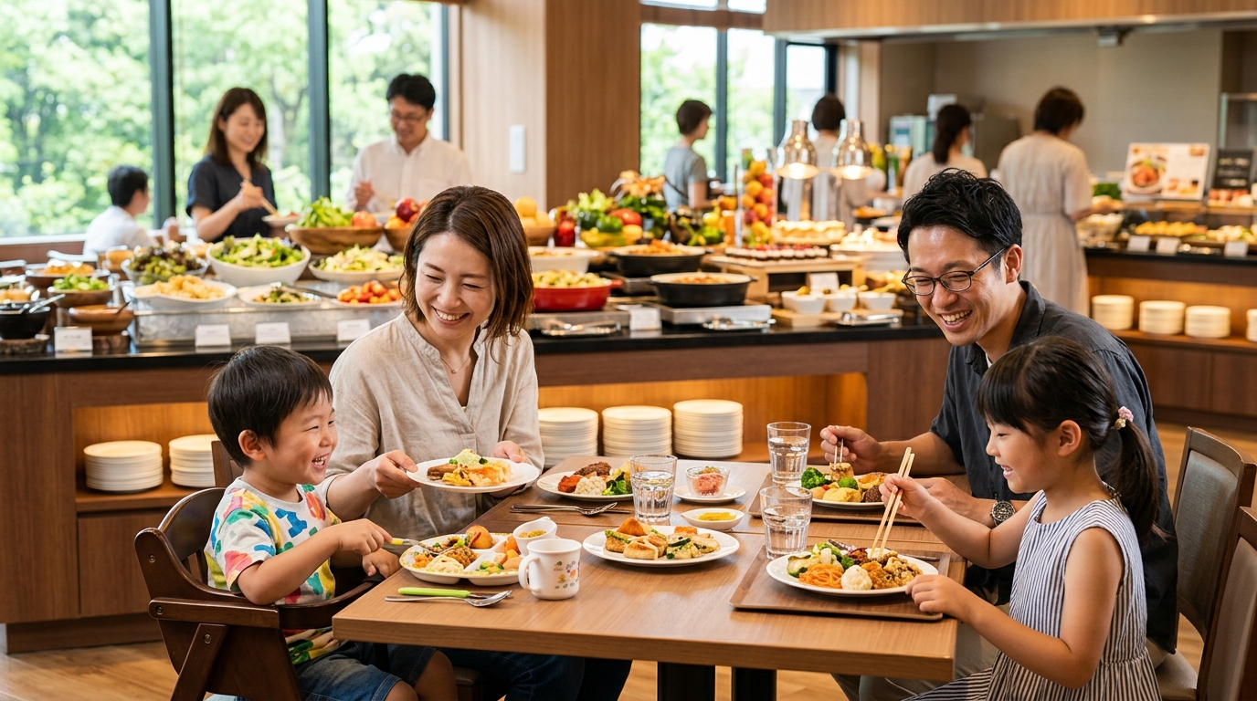 ビュッフェは子供連れファミリーに最適