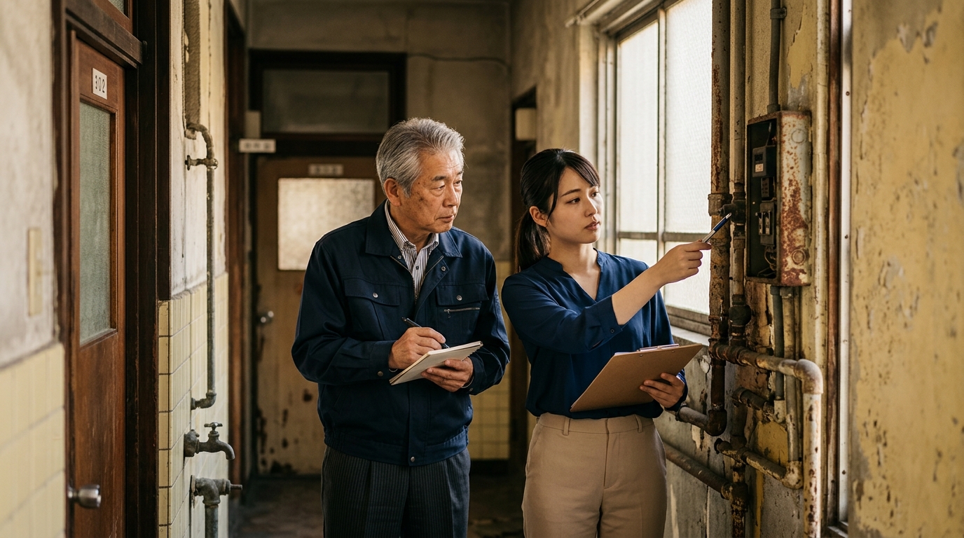 指摘される建物の古さと設備