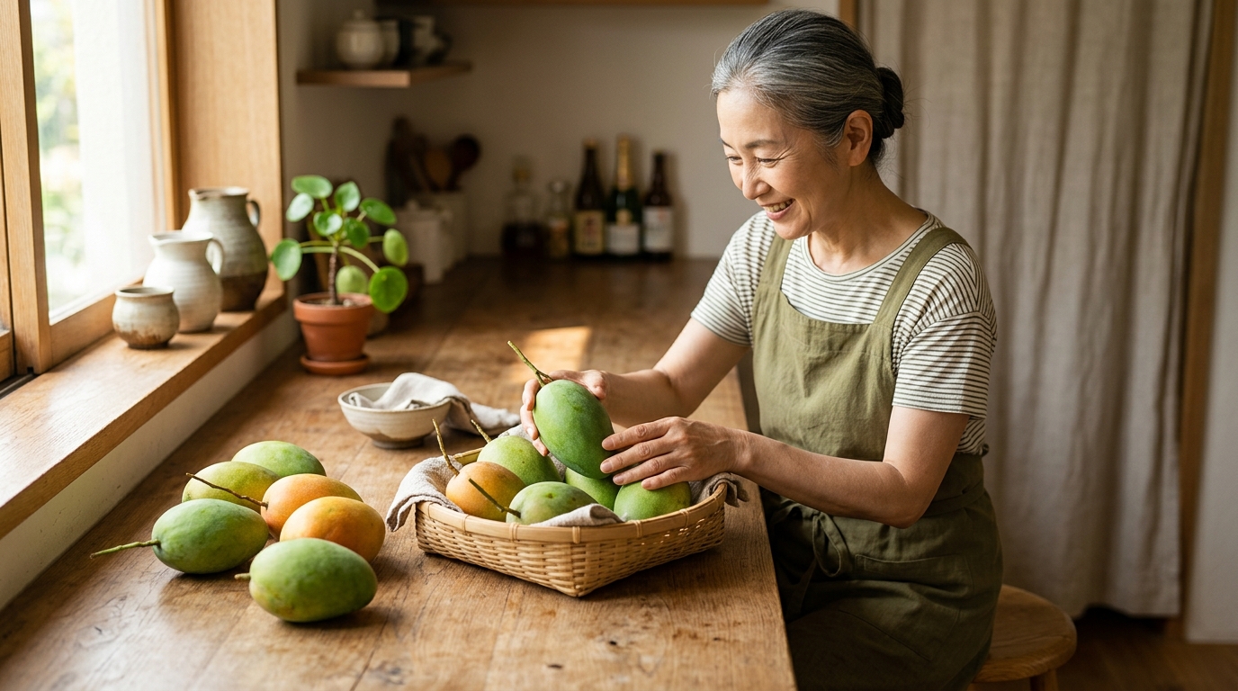 未熟なマンゴーは常温で追熟