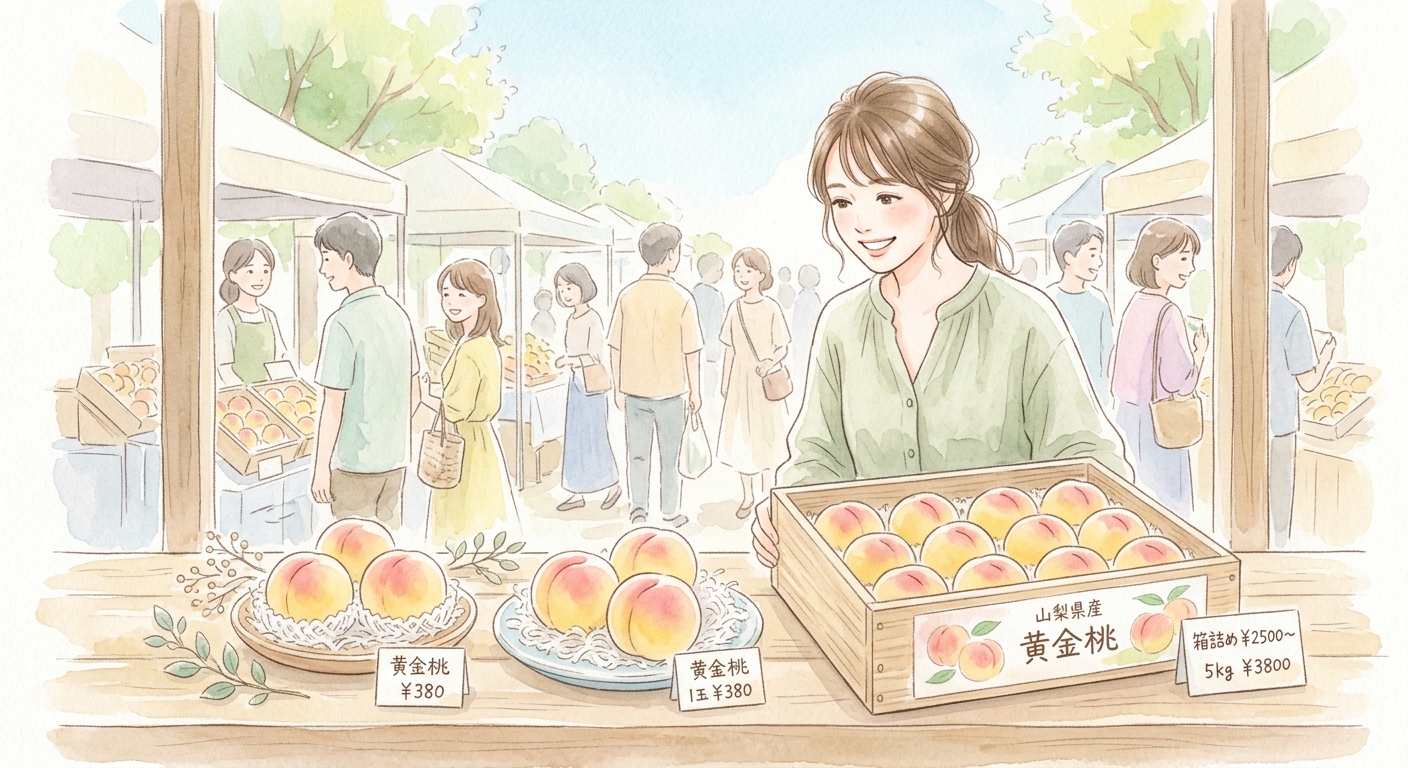 黄金桃1個あたりの値段と箱詰め相場