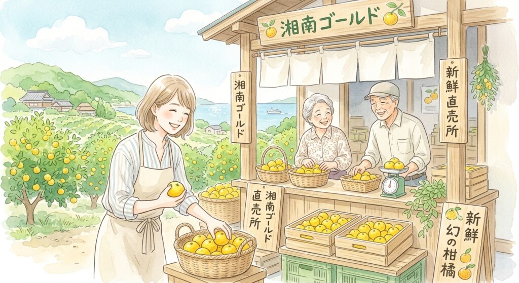 希少な湘南ゴールド直売所で手に入れる