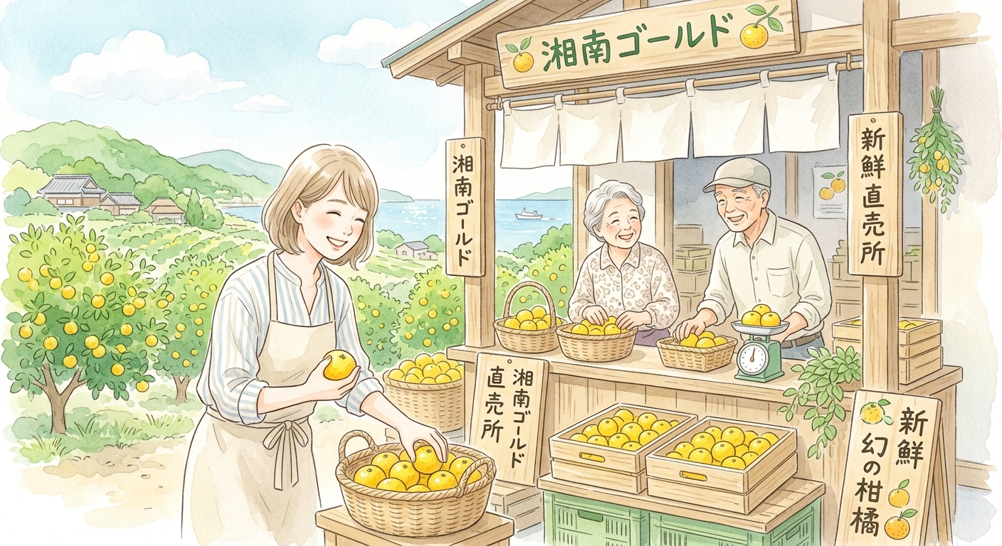 希少な湘南ゴールド直売所で手に入れる