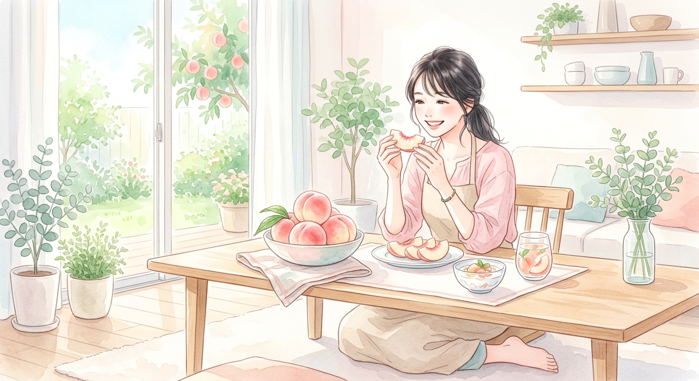 桃でむくみ解消、高血圧予防