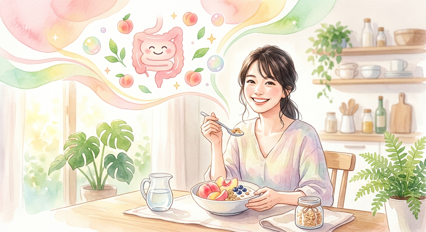 桃で便秘改善、腸内環境を整える