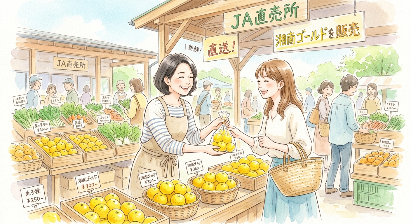 JA直売所で湘南ゴールドを販売