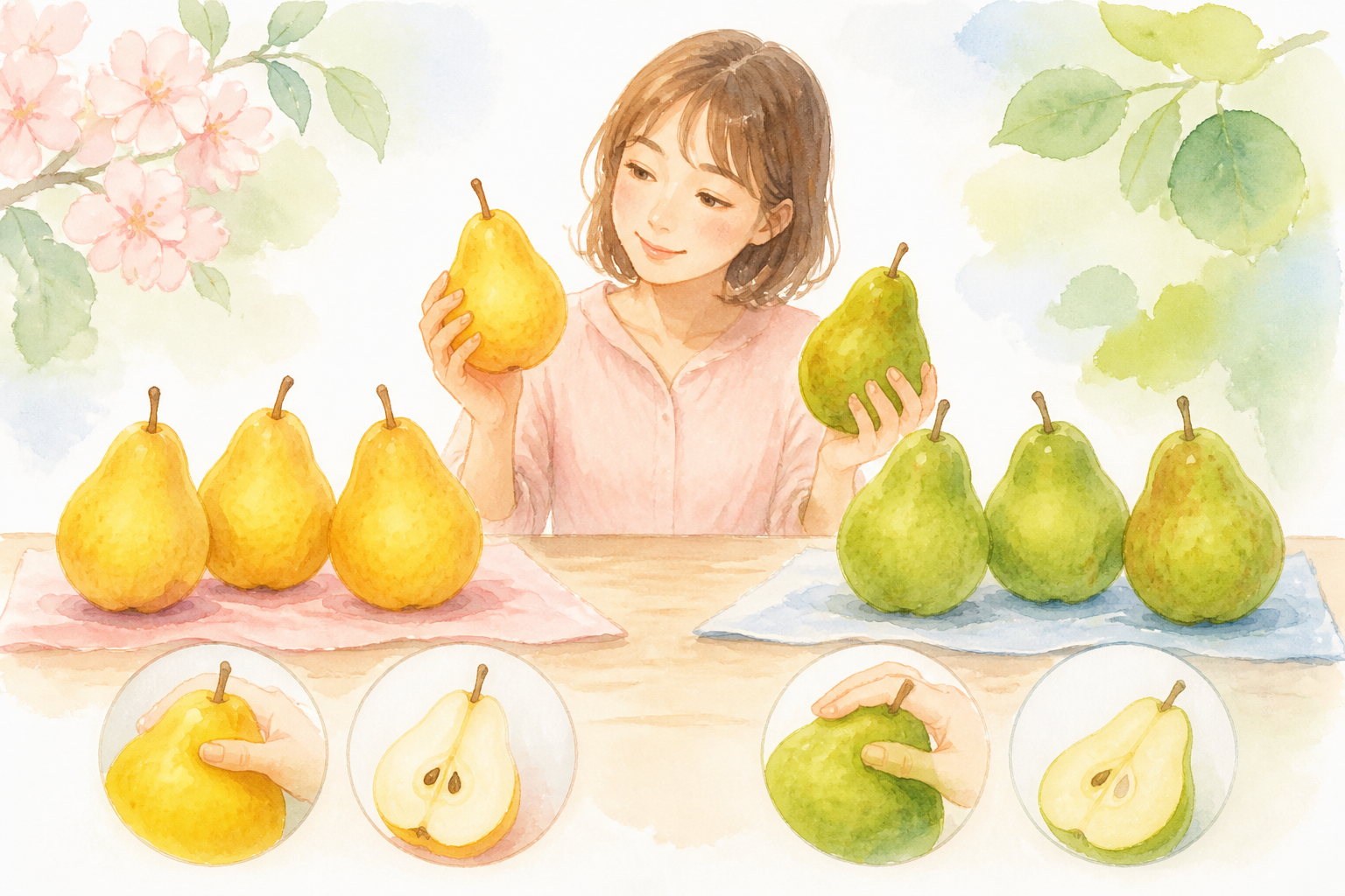 洋梨 ギフト箱 テーブル 果物