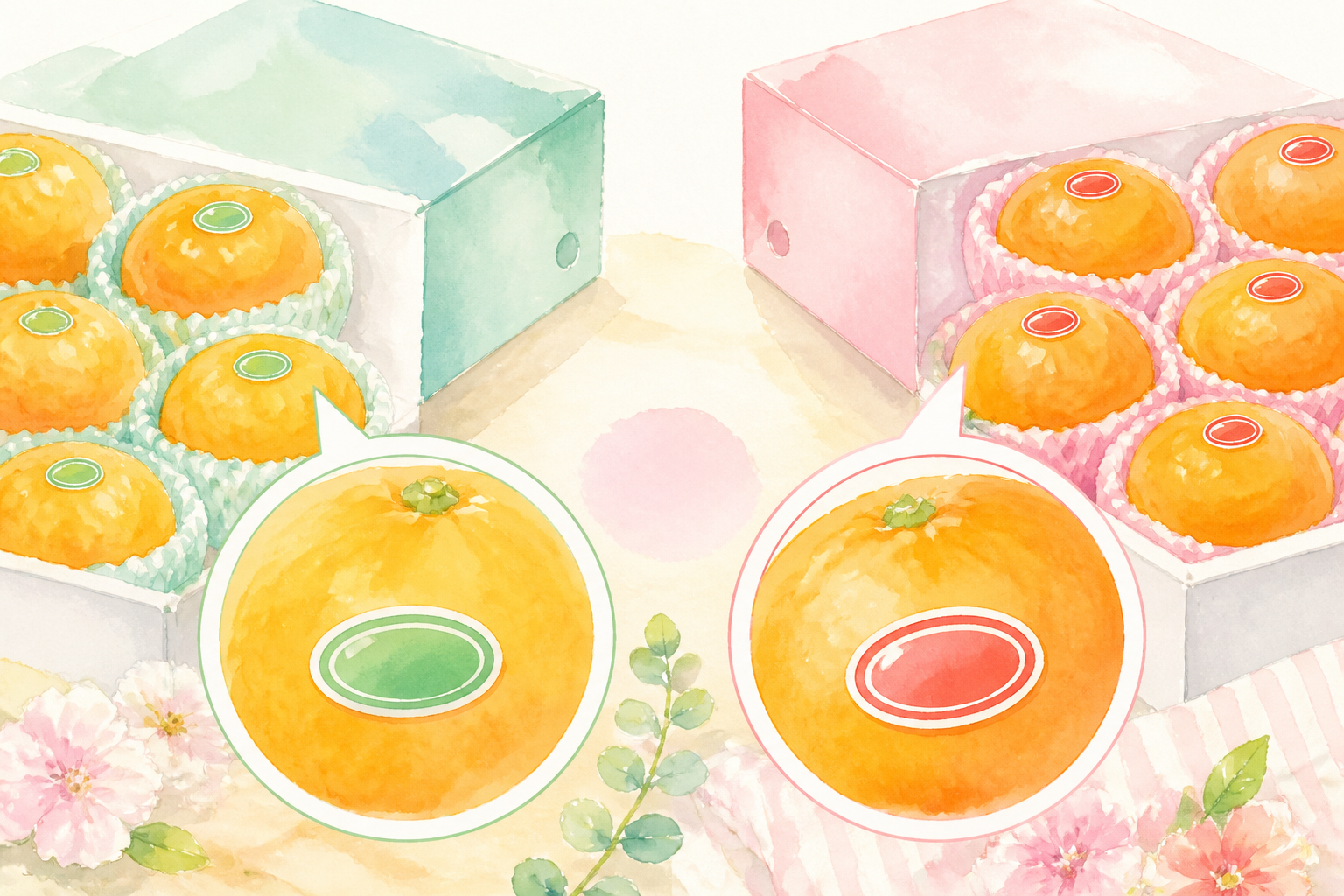 みかん、シール、箱、パッケージ、果物