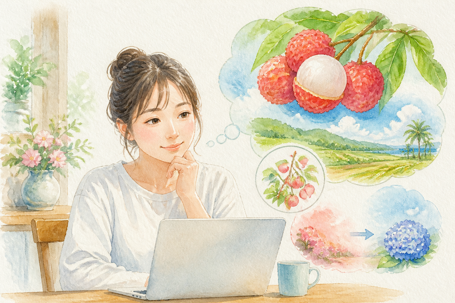 ライチ、ギフトボックス、カレンダー、時計、注意書き