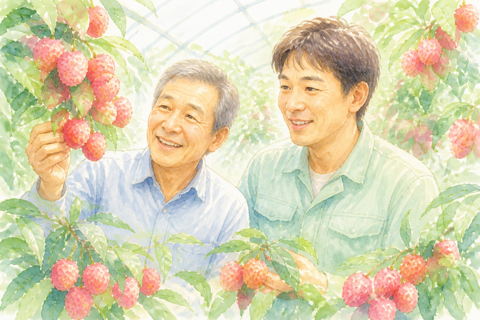 ライチ、農園、温室、土壌、植物、木、果物、栽培