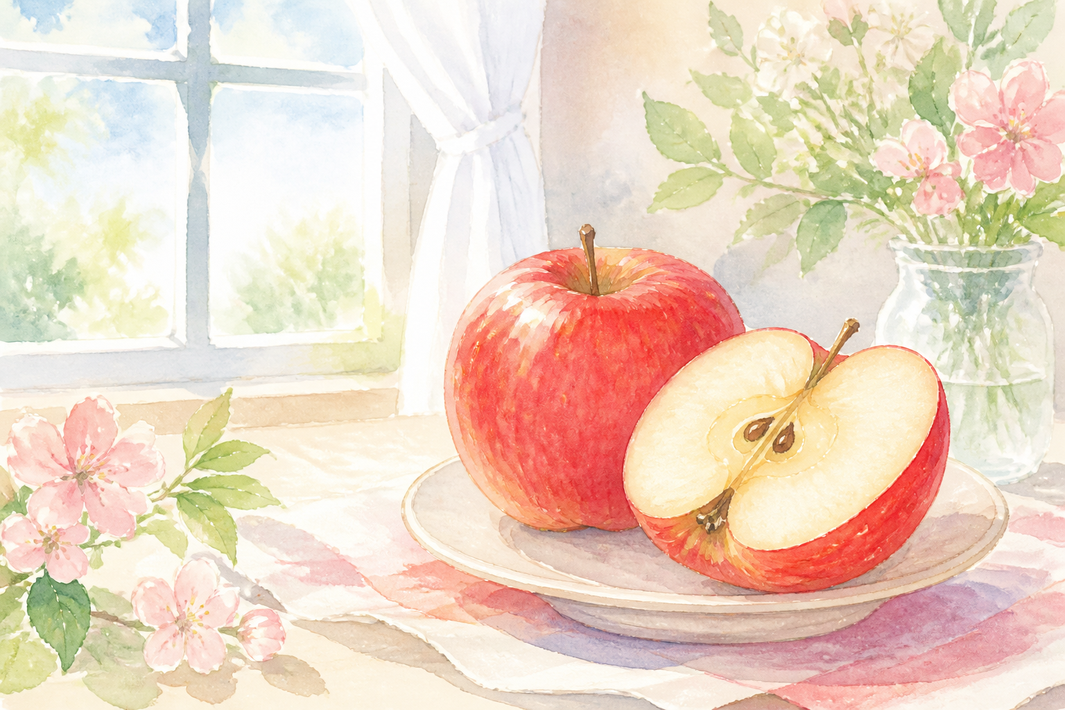 紅いわてりんご、カットりんご、りんご料理、りんご畑